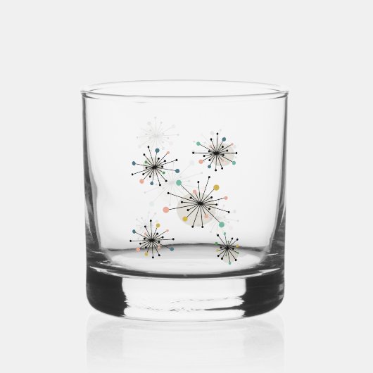 1950s Atomic Starburst Mid-century Modern Whisky Glas (Achterkant)