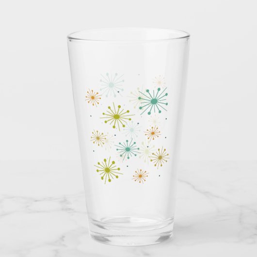 1950s Atomische Vuurwerk Sterren Mid Century Glas (Voorkant)