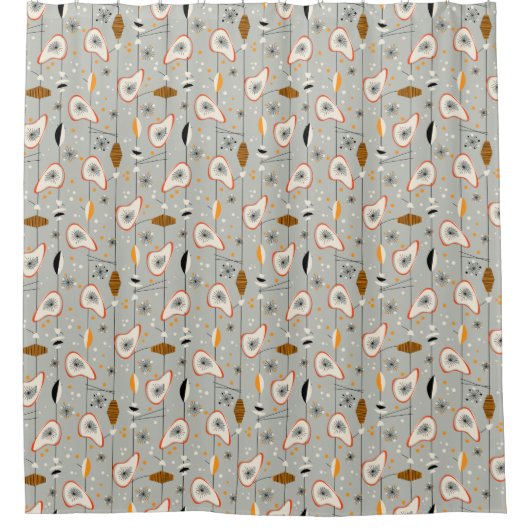  1950s atoommiddelmatig ontwerp uit de middeleeuwe douchegordijn (Voorkant)