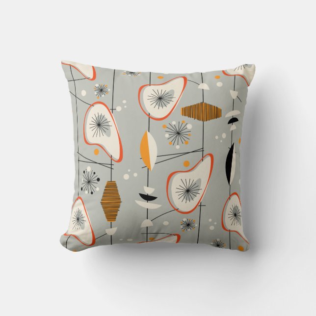  1950s atoommiddelmatig ontwerp uit de middeleeuwe kussen (Voorkant)