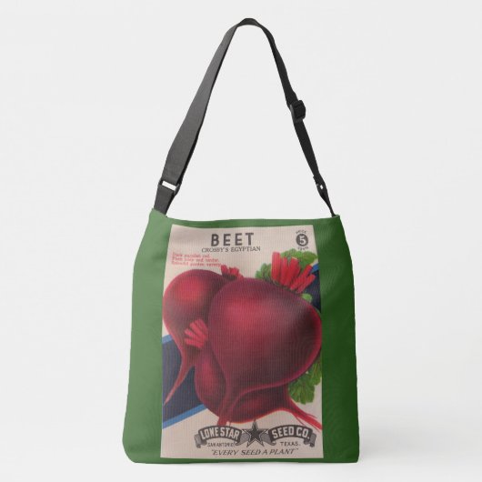 1950s beet de druk van het zaadpakket crossbody tas (Achterkant)