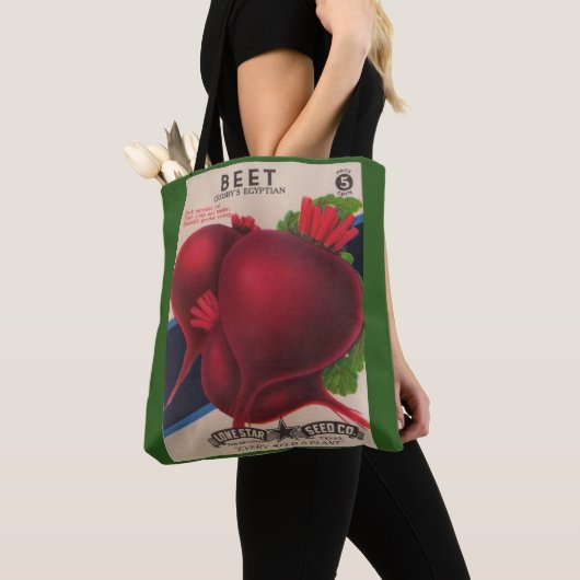 1950s beet de druk van het zaadpakket tote bag (Dichtbij)
