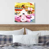 1950's bij het diner canvas afdruk (Insitu (Slaapkamer))