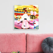 1950's bij het diner canvas afdruk (Insitu (Woonkamer))