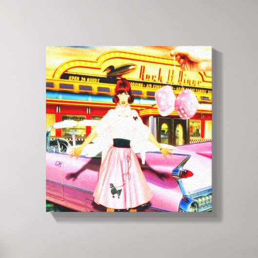 1950's bij het diner canvas afdruk (Voorkant)