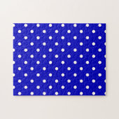 1950s blauw met witte stippen legpuzzel (Horizontaal)