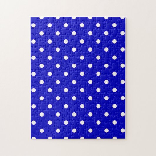 1950s blauw met witte stippen legpuzzel (Verticaal)