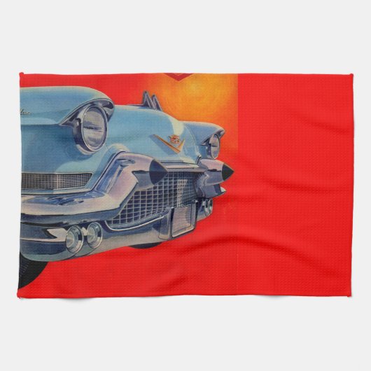 1950s blauwe Cadillac grille Theedoek (Horizontaal)