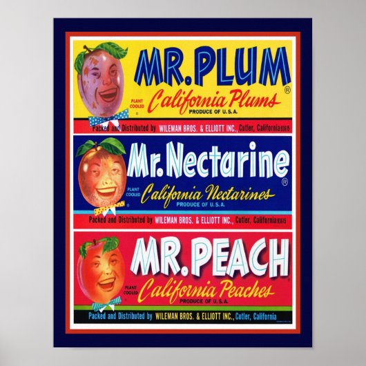  1950's Californië Fruit Poster (Voorkant)