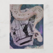 1950s Circusact Mixed Media Collage Briefkaart (Voorkant)