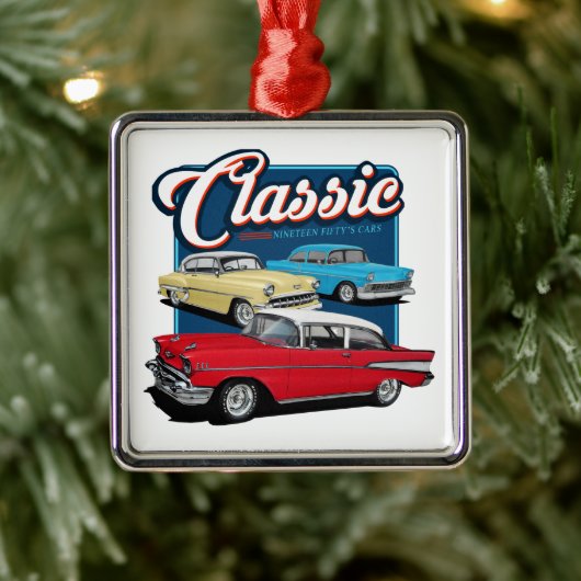 1950s Classic Cars Metalen Ornament (Boom)