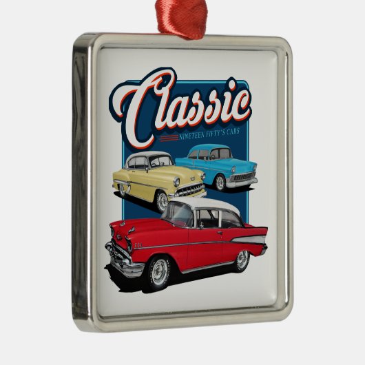 1950s Classic Cars Metalen Ornament (Rechts)