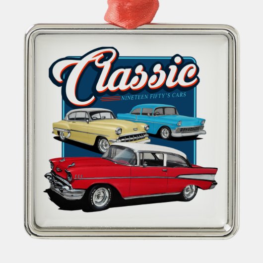 1950s Classic Cars Metalen Ornament (Voorkant)