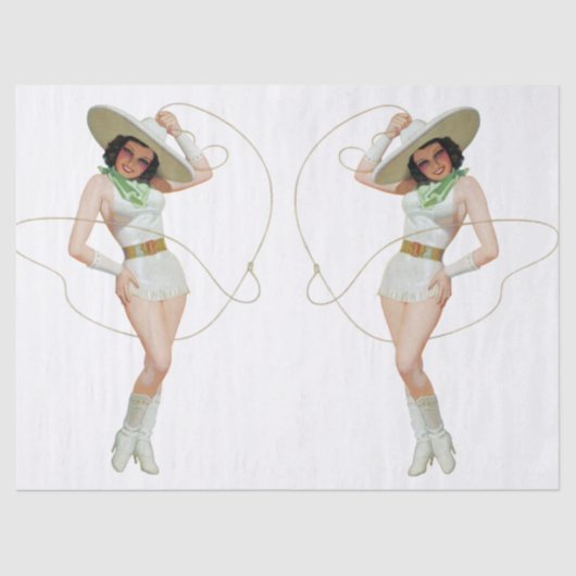  1950s Cowgirl depapier Tissuepapier (Voorkant)