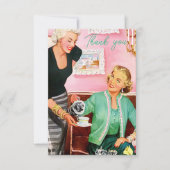 1950's  Dames genieten van middagthee Bedankkaart (Voorkant)