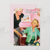 1950's  Dames genieten van middagthee Bedankkaart (Voorkant / Achterkant)