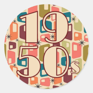 1950s Decade Design Ronde Sticker