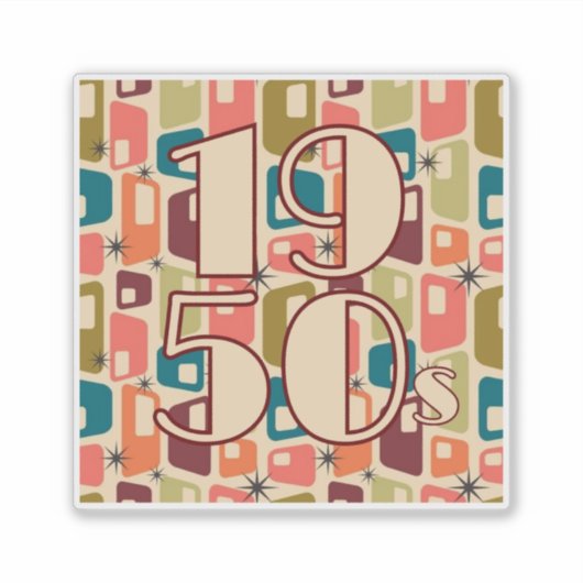 1950s Decade Design Sticker (Voorkant)