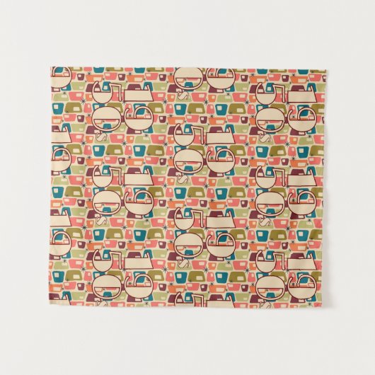 1950s Decade Design Wandkleed (Voorkant (horizontaal))