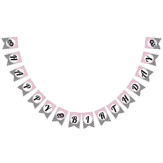 1950s Diner Happy Birthday Bunting Flags - Retro S Vlaggetjes (Alle)