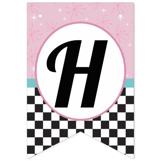 1950s Diner Happy Birthday Bunting Flags - Retro S Vlaggetjes (Tweede vlag)