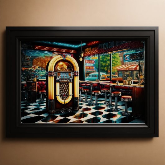 1950's Diner met Jukebox Poster