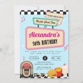 1950s Diner Retro Verjaardag Sock Hop  Kaart (Voorkant)