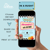 1950s Diner Retro Verjaardag Sock Hop  Kaart