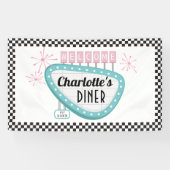 1950s Diner Retro Verjaardagsfeestje Banner - Sock (Horizontaal)