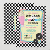 1950s Diner Verjaardag Retro Party Fifties Uitnodi Kaart (Voorkant / Achterkant)