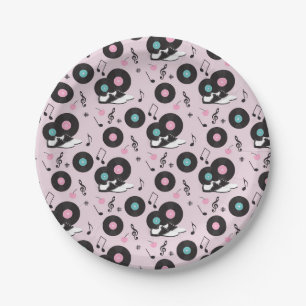 1950's Diner Verjaardagsfeestje Zadelschoenen Papieren Bordje