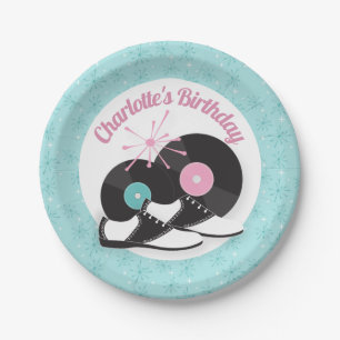 1950's Diner Verjaardagsfeestje Zadelschoenen Papieren Bordje