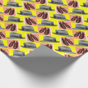 1950s fedora en wingtip schoenen print cadeaupapier