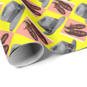 1950s fedora en wingtip schoenen print cadeaupapier (Rol Hoek)