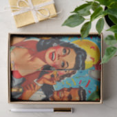 1950s Feestillustratie Tissuepapier (Geschenk)