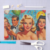 1950s Feestillustratie Tissuepapier (Craft)