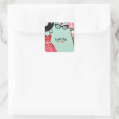 1950's Fifties Aankleden Retro  Partij Favor Vierkante Sticker (Tas)