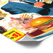 1950s Food Comics Illustratie Poster (Hoek)