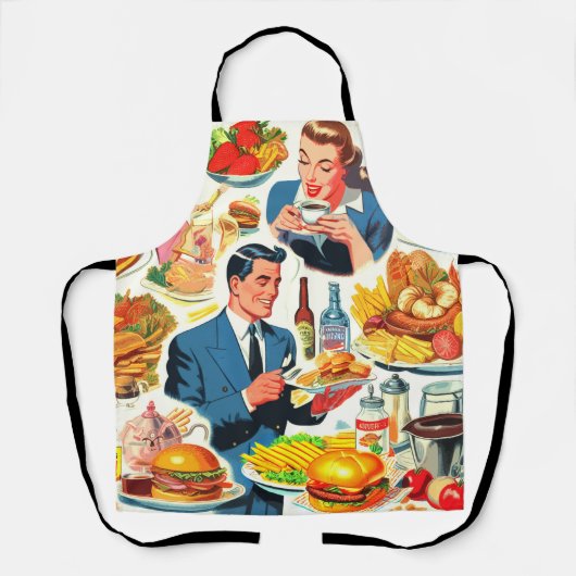  1950s Food Comics Illustratie Schort (Voorkant)