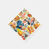 1950s Food Comics Illustratie Servet (Hoek)