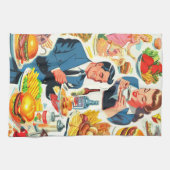  1950s Food Comics Illustratie Theedoek (Horizontaal)