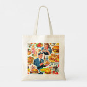  1950s Food Comics Illustratie Tote Bag (Achterkant)