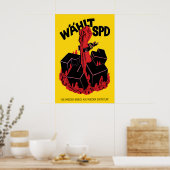 1950s German Election Poster Never again! Labour (Keuken)