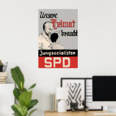 1950s German Labour Party Election Poster SPD (Thuiskantoor)