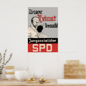 1950s German Labour Party Election Poster SPD (Keuken)
