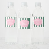 1950s Glamour Roze en Groene Bruiloftsshower Feest Waterfles Etiket (Flessen)