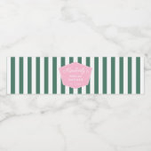 1950s Glamour Roze En Groene Trouwdag Bruidsshower Waterfles Etiket (Enkel label)