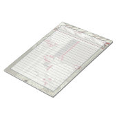 1950s Grijs en Wijn Retro Mid Century Patroon Notitieblok (Schuin)