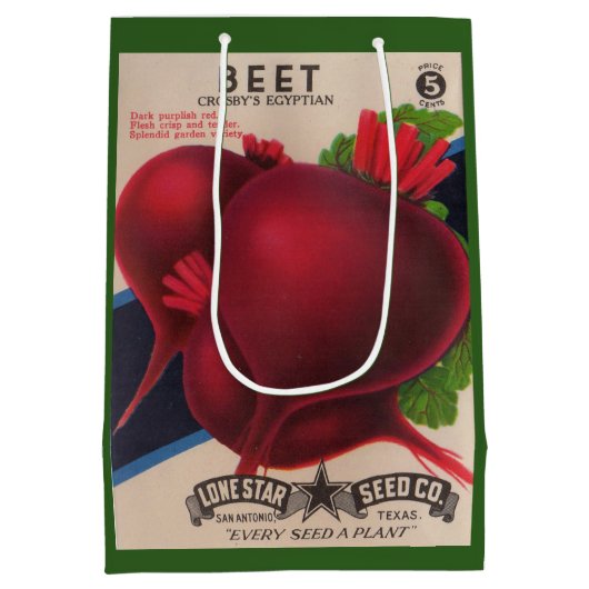 1950s het zaadpakket beet druk medium cadeauzakje (Achterkant)
