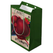 1950s het zaadpakket beet druk medium cadeauzakje (Achterkant Gekanteld)